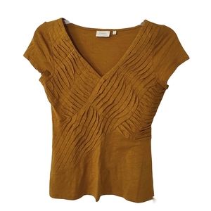 Anthropologie Mustard Short Sleeve Tee